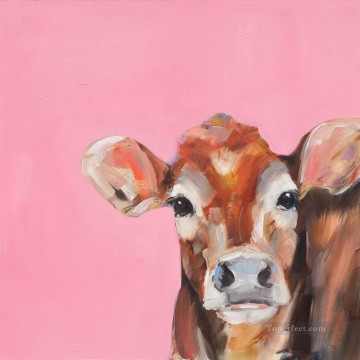  Knife Oil Painting - cow 35 with palette knife